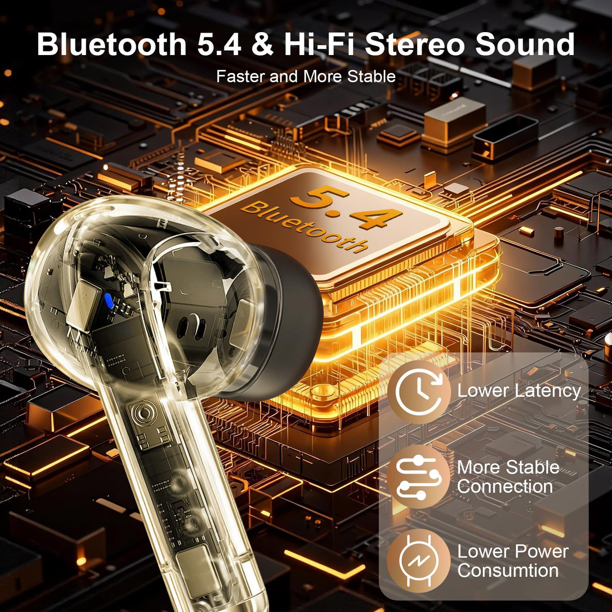 ANDHOT S65 close-up of earbud driver highlighting audio detail and build quality