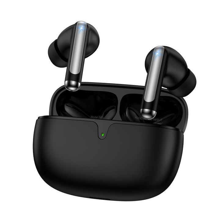 ANDHOT S65 front view with charging case showing compact design and portability