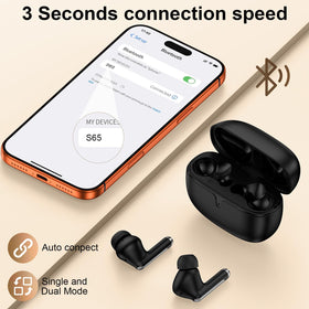 ANDHOT S65 touch control demo on earbud showing easy playback and call management