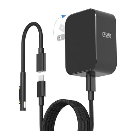 Andingker 65W charger front view showing compact design and ports for versatile charging