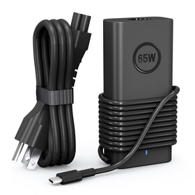 Andingker 65W USB-C Dell charger front view, compact travel-friendly design.