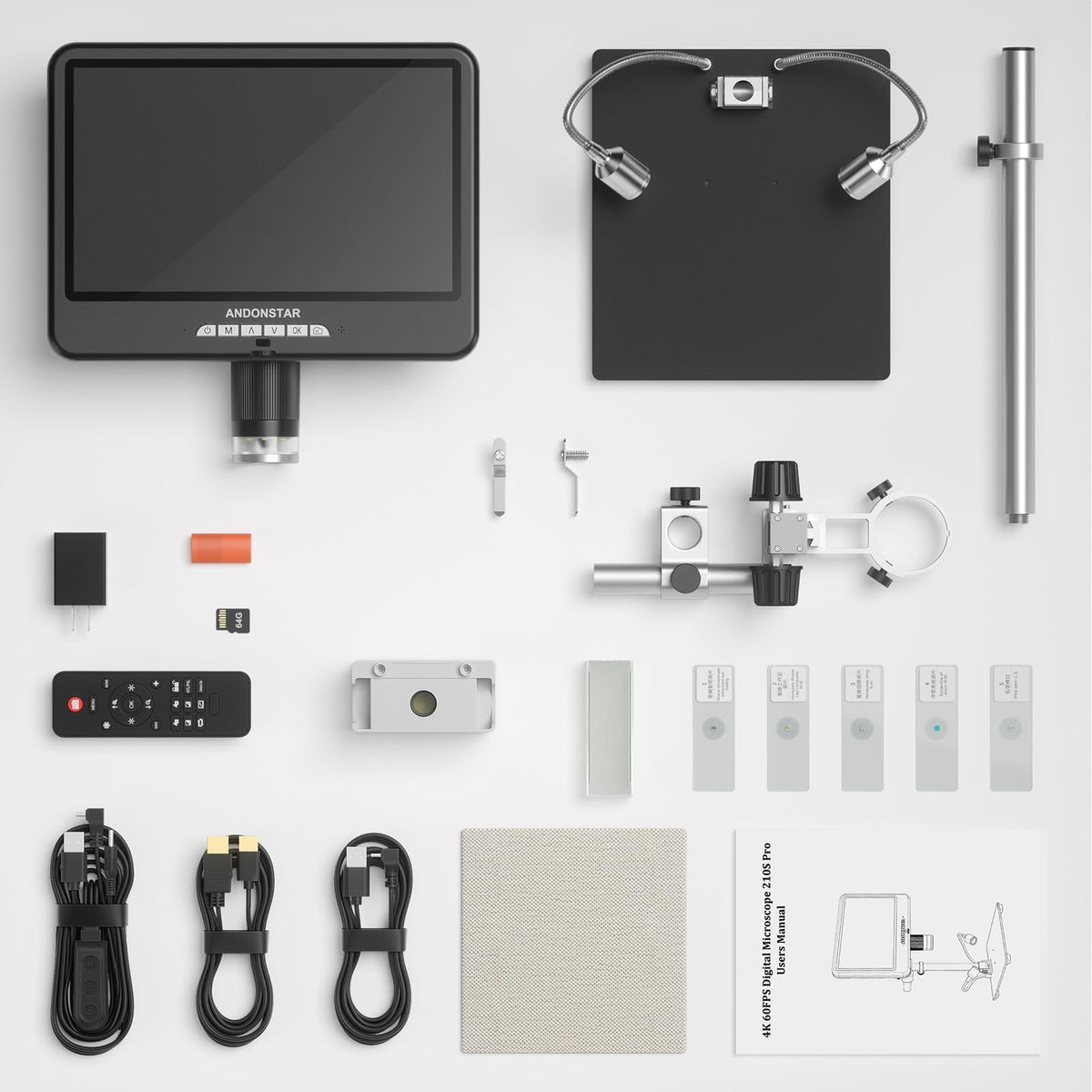 Andonstar 10.1-inch IPS monitor with 560X magnification expands your view.