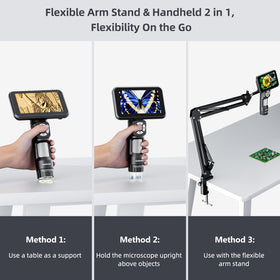 Andonstar AD115 flexible boom arm enables precise positioning for close-up views.
