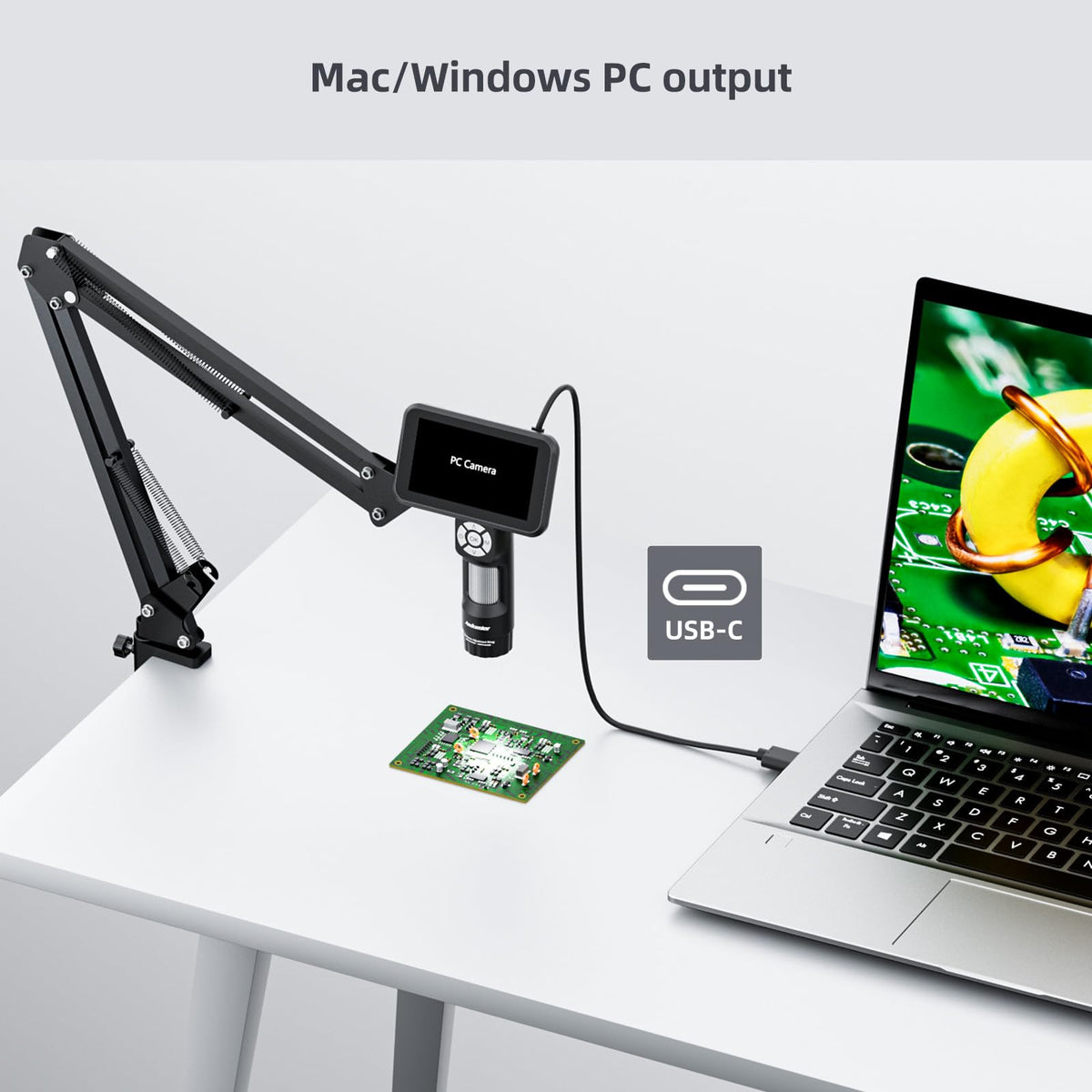 Andonstar AD115 USB-C connectivity for Mac and Windows compatibility.
