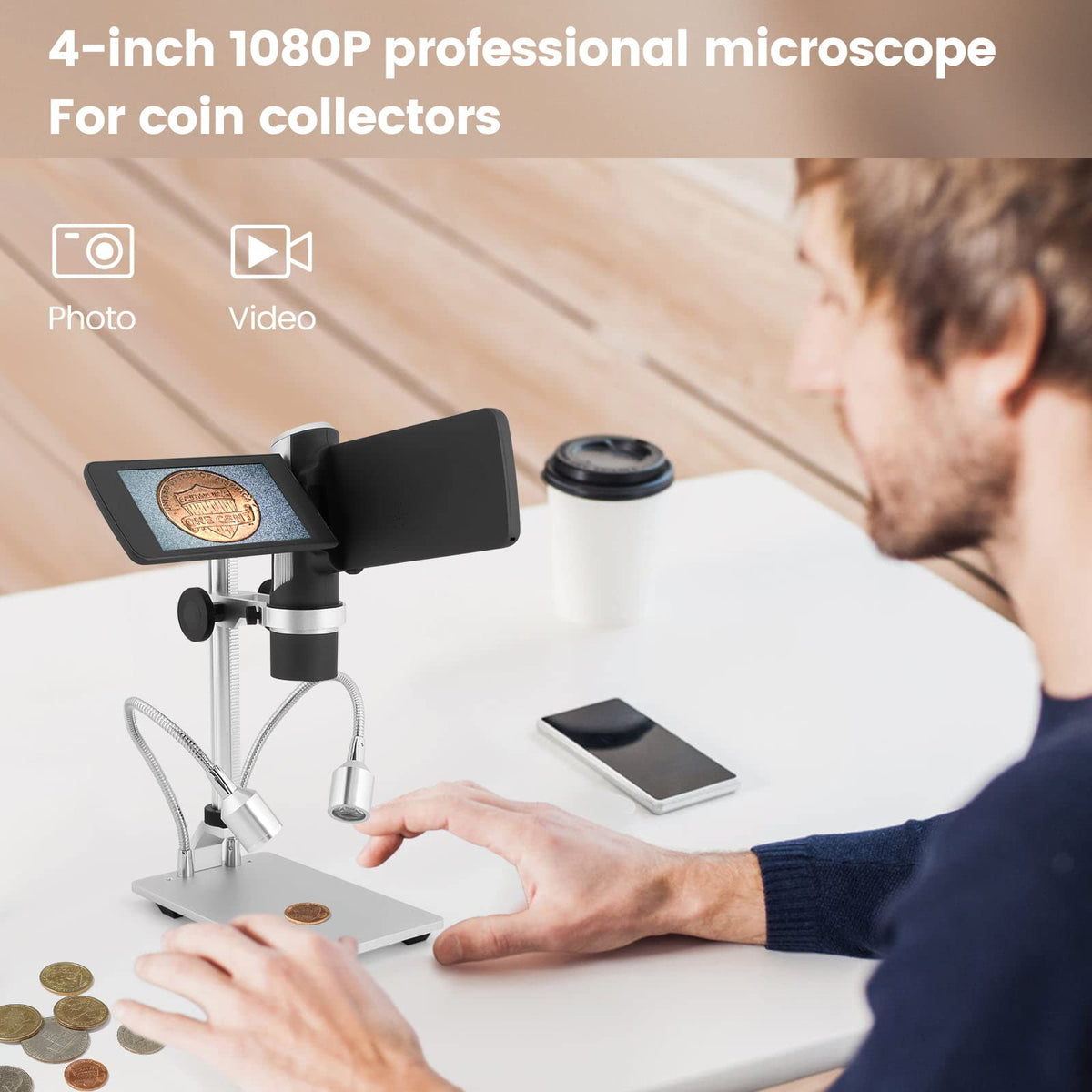 Andonstar AD203 base LEDs illuminate textures for precise imaging
