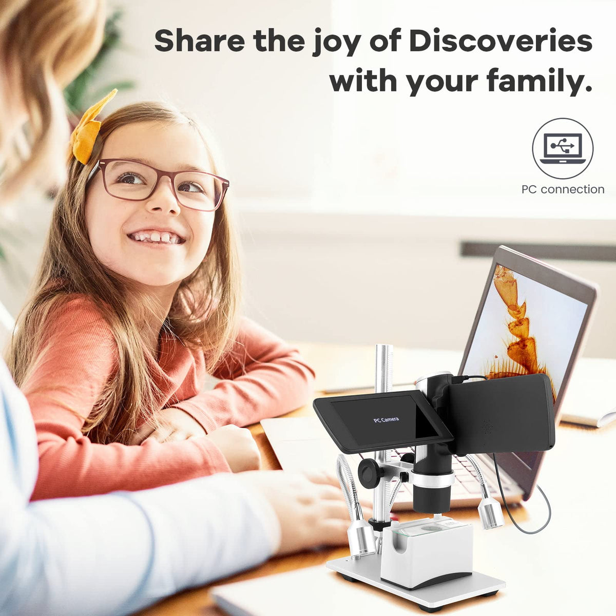 Andonstar AD203 slides and observation box for classroom experiments