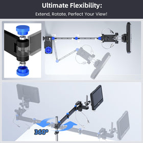 Andonstar AD208S-FA metal flexible arm offers extended reach and versatile positioning.