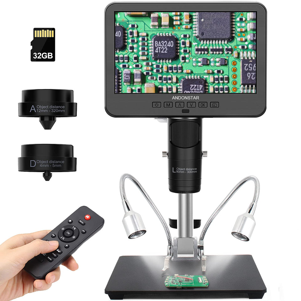 Andonstar AD246S-M lens A close-up soldering view for precise circuit inspection