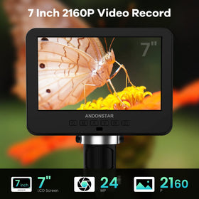 Andonstar AD246S-M lens L wide view of coins, plants, and minerals