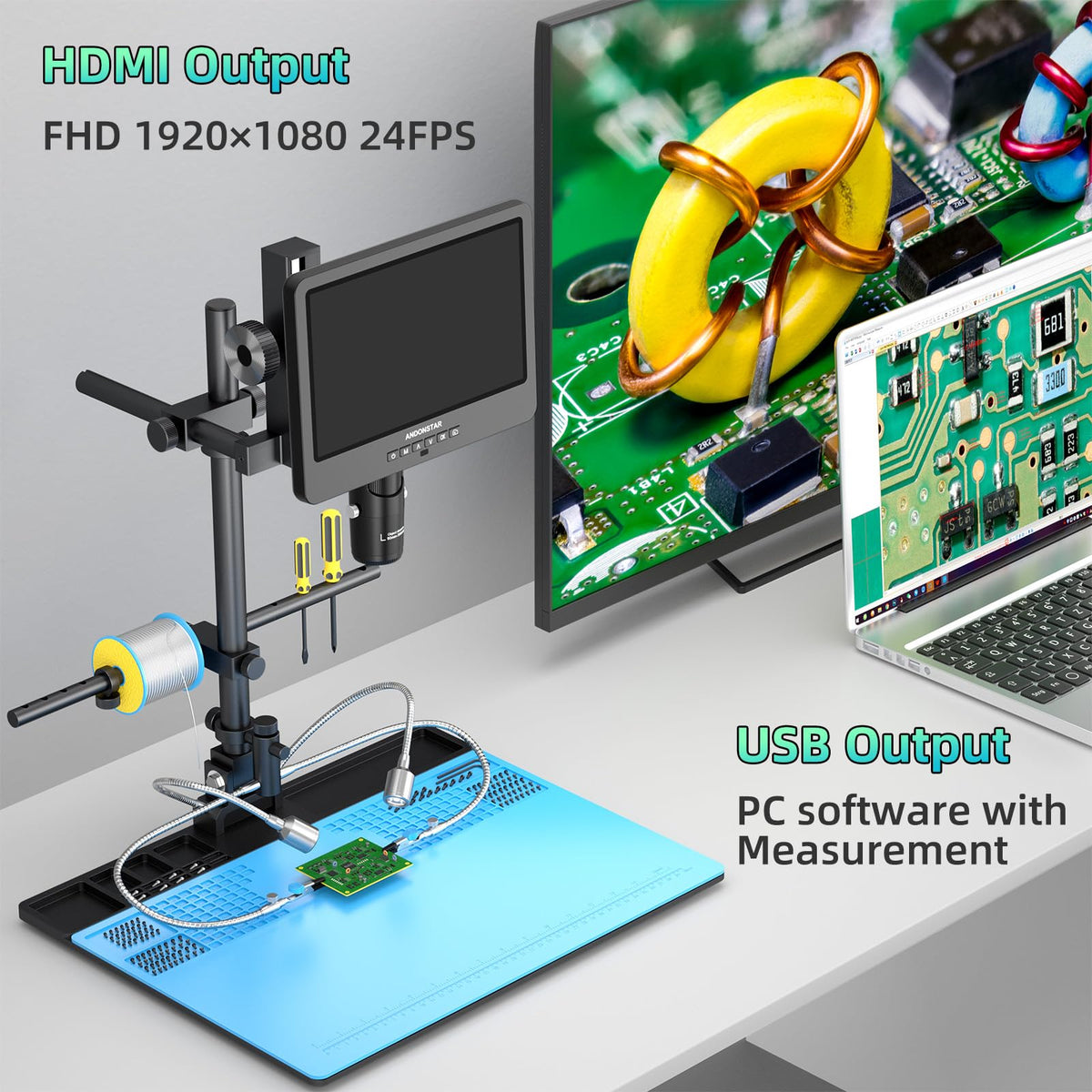 Andonstar AD249S-Max soldering hands enable steady repairs