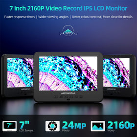 Andonstar AD266S LED lighting highlights subject at various brightness levels.