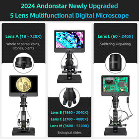 Andonstar AD269S biological slides view showing clear slide details for study.