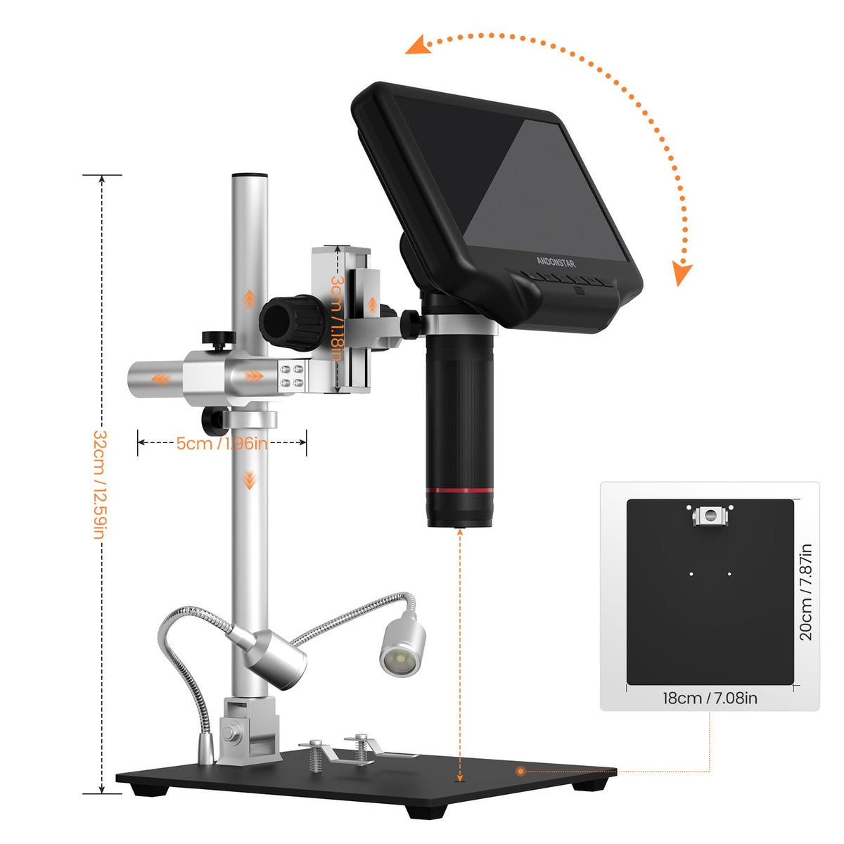 Andonstar AD407 Pro precise focusing wheel for quick micro-adjustments
