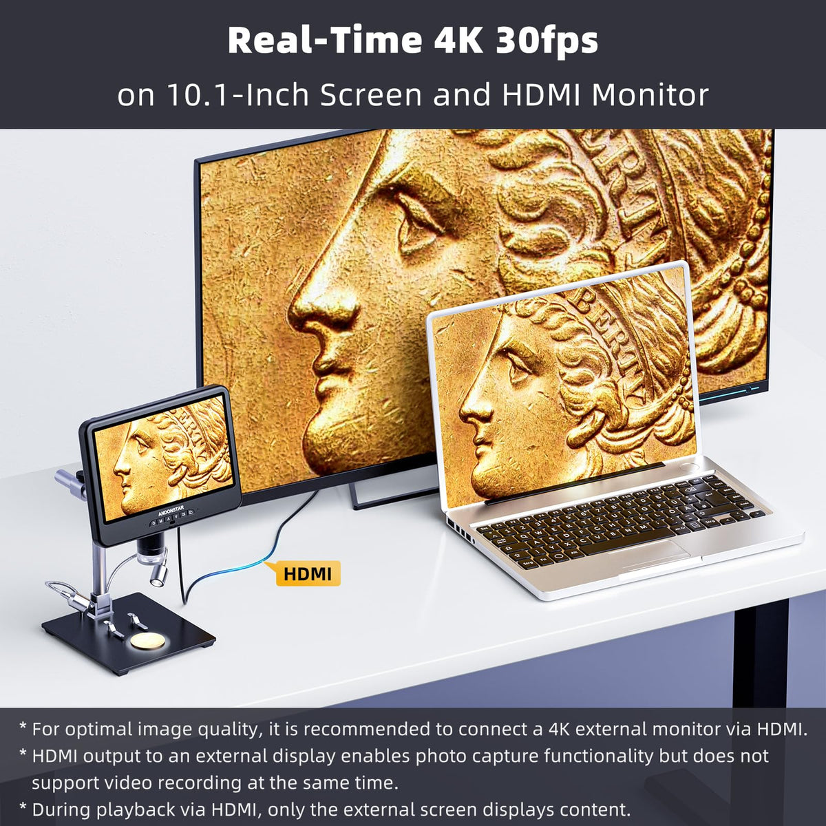 Andonstar HDMI PC output enables easy editing and sharing