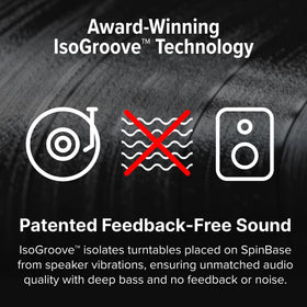 Andover Audio Spinbase 2 Bluetooth and analog ports for flexible listening options.