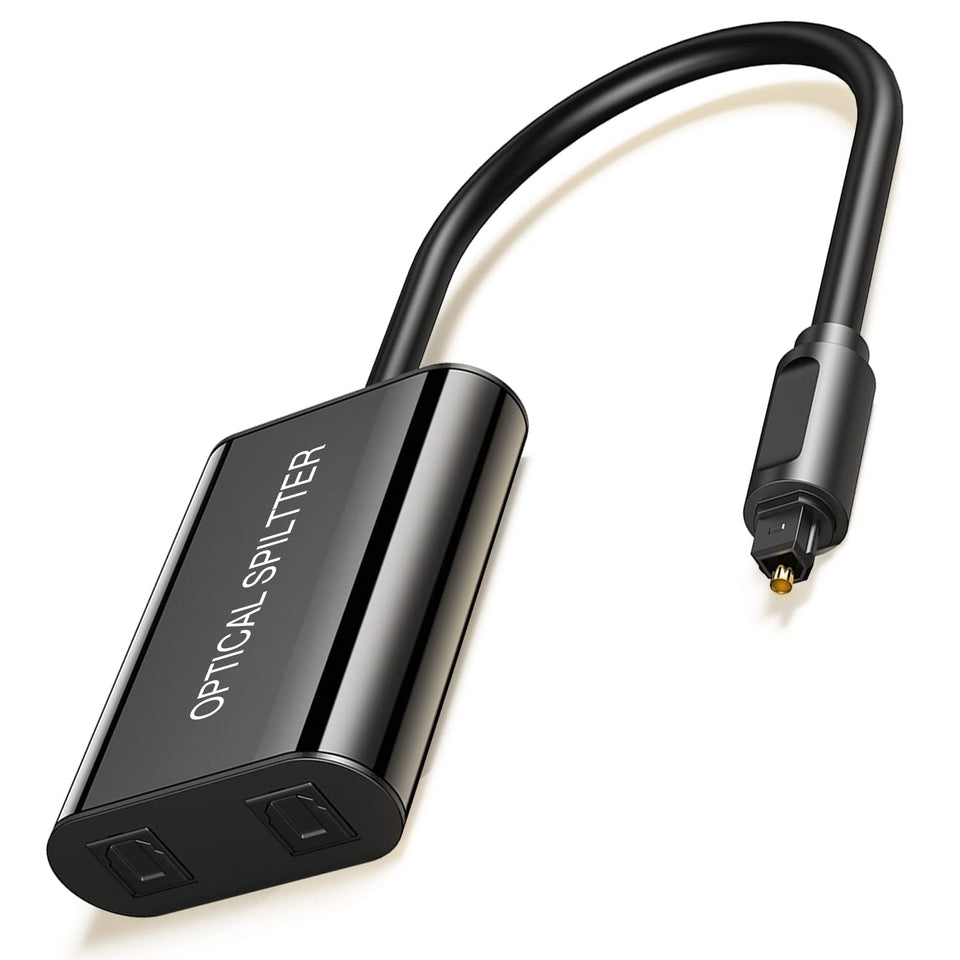 Andtobo 1in-2out Toslink splitter for shared audio to headphones or soundbar