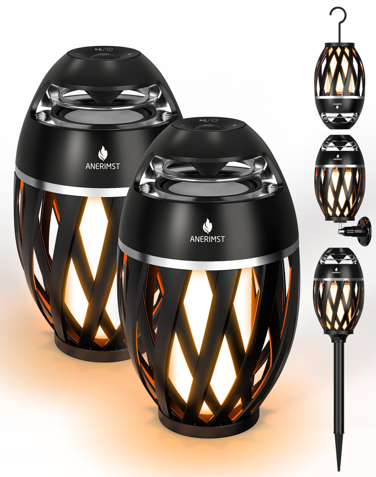 ANERIMST upgraded-sync speaker with light for seamless multi-room music outdoors.
