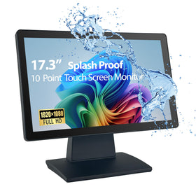 ANGEL POS 17.3-inch monitor front view, ideal for durable daily retail use.