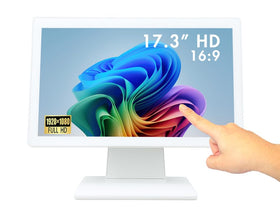 ANGEL POS 17.3-inch touchscreen monitor front view for a sleek checkout experience.