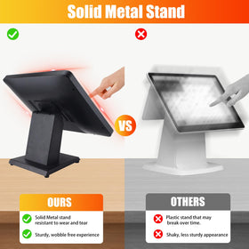 Angel POS 17-Inch capacitive monitor 10-point touch demonstrates responsive multi-user interaction.