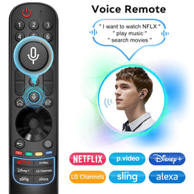 Angrox close-up of voice button, hands-free search benefit