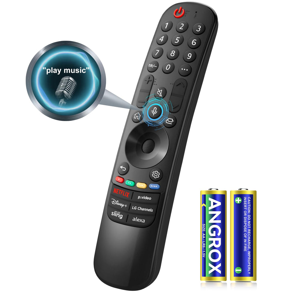 Angrox remote front view showing buttons and wheel, easy control benefit