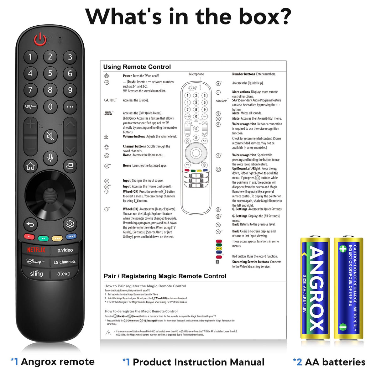 Angrox remote on living room couch controlling TV, convenient viewing benefit