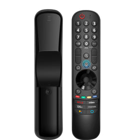 Angrox remote front view showing buttons and quick navigation benefit