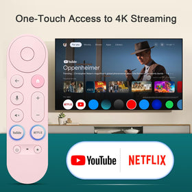 Angrox remote with two shortcut buttons for popular streaming apps.
