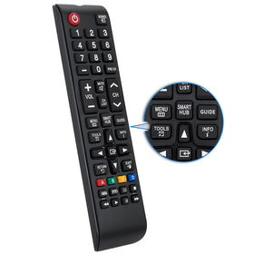 Angrox universal Samsung remote front view with ergonomic design for easy control.