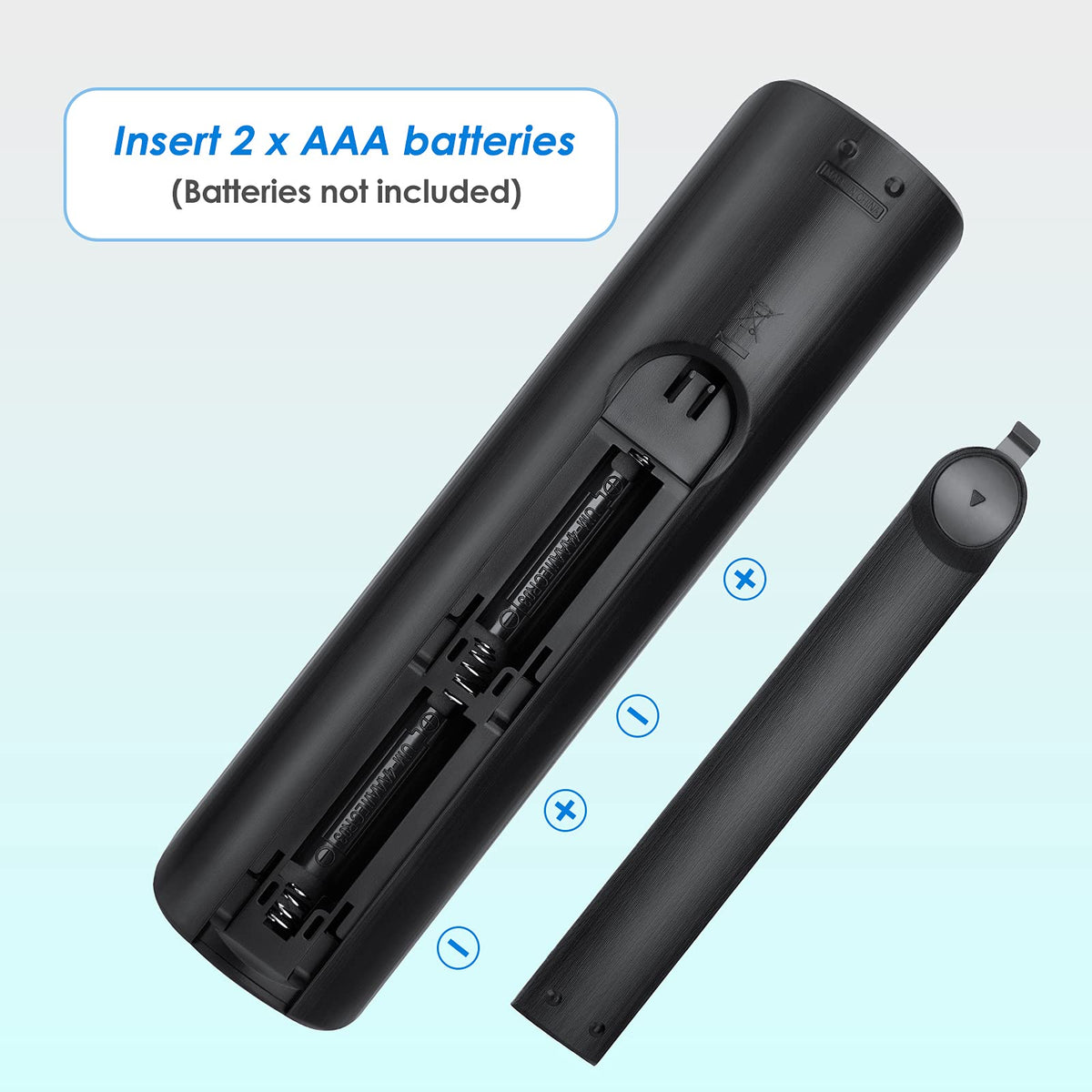 Angrox remote beside packaging demonstrates universal compatibility across Samsung models.