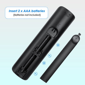 Angrox remote beside packaging demonstrates universal compatibility across Samsung models.