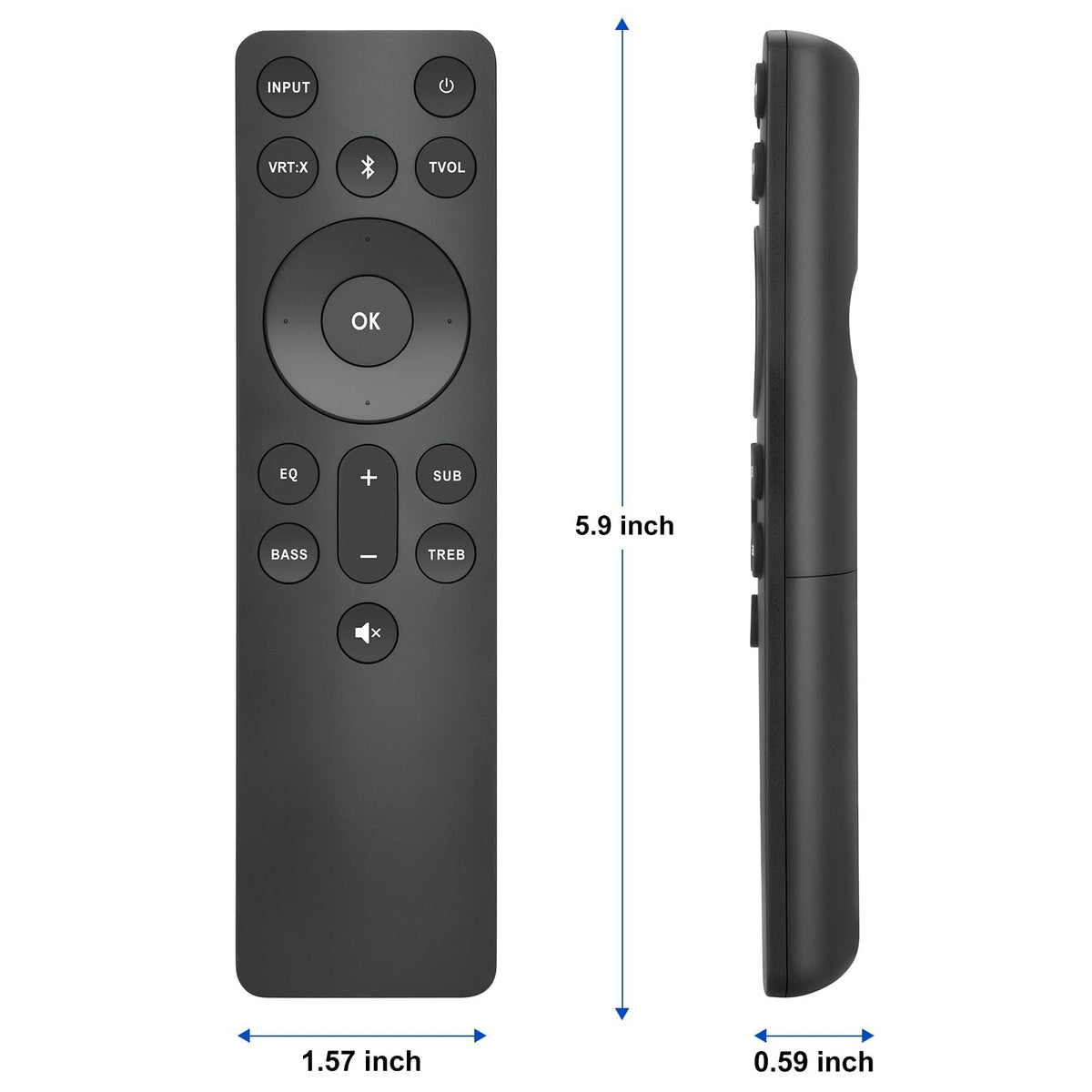 Angrox remote dimensions in spec or scale for comfortable grip.