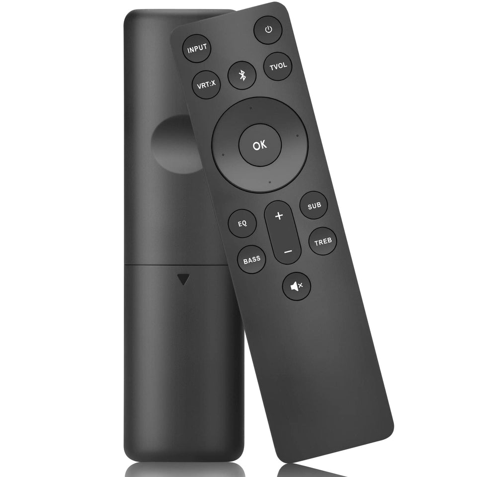 Angrox replacement remote for VIZIO, front view, easy access to power and volume.
