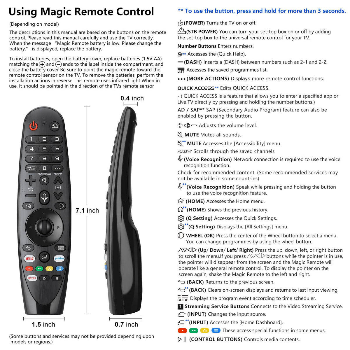 Angrox Voice Magic Remote back side highlighting battery compartment.