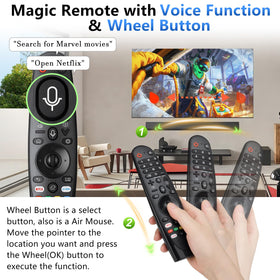 Angrox Voice Magic Remote pointer function illustrating on-screen navigation.