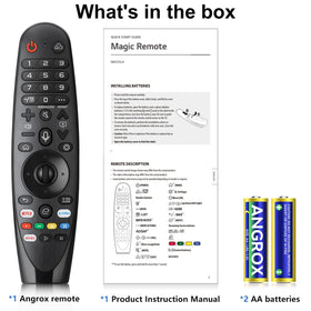 Angrox Voice Magic Remote unboxing with packaging and included accessories.