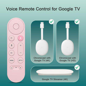 Angrox voice remote back view showing battery compartment and grip.