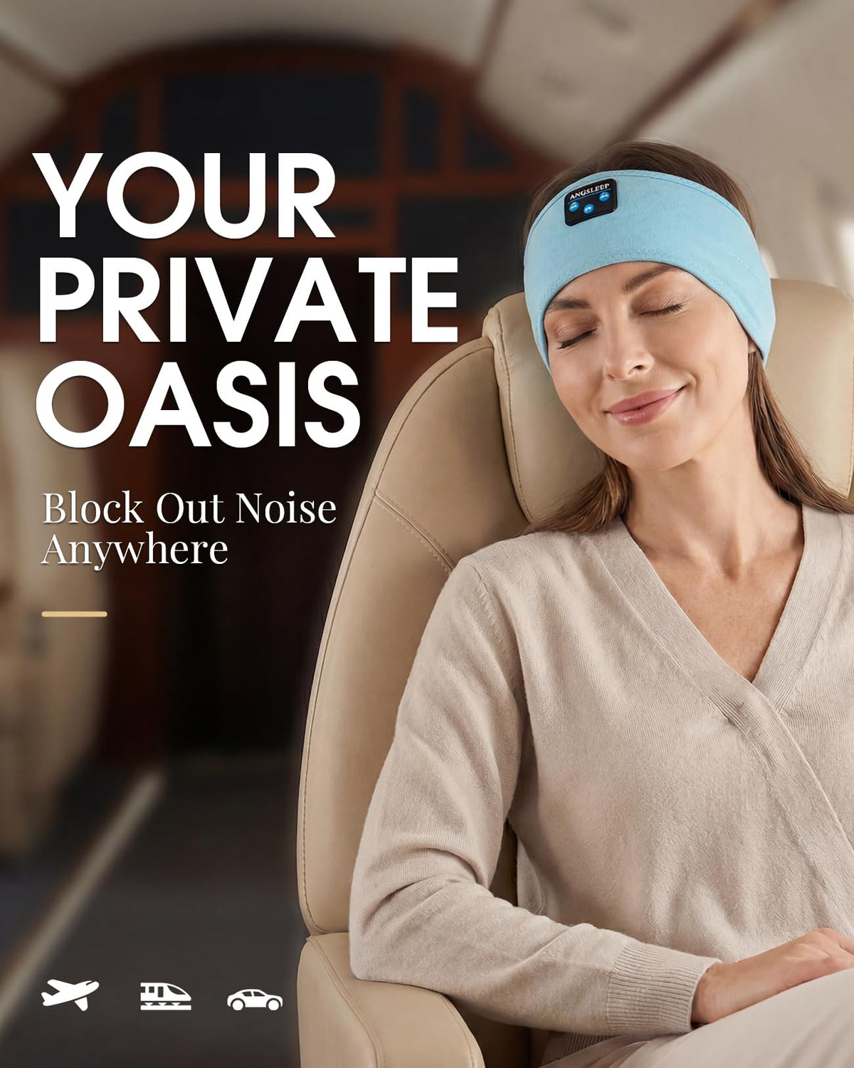 ANGSLEEP Side-sleep friendly fit demonstrated in use.