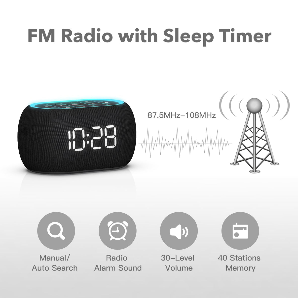 ANJANK clock display dimmable for comfortable night viewing and bedroom ambiance.