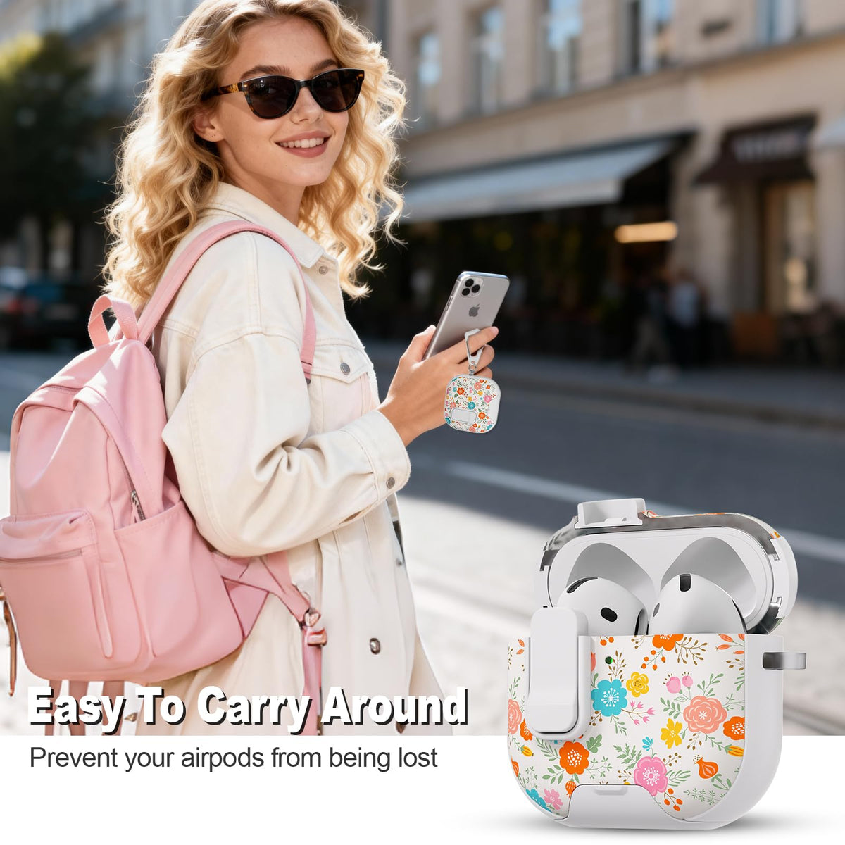 ANKASI case next to AirPods charging case showing size and fit clarity
