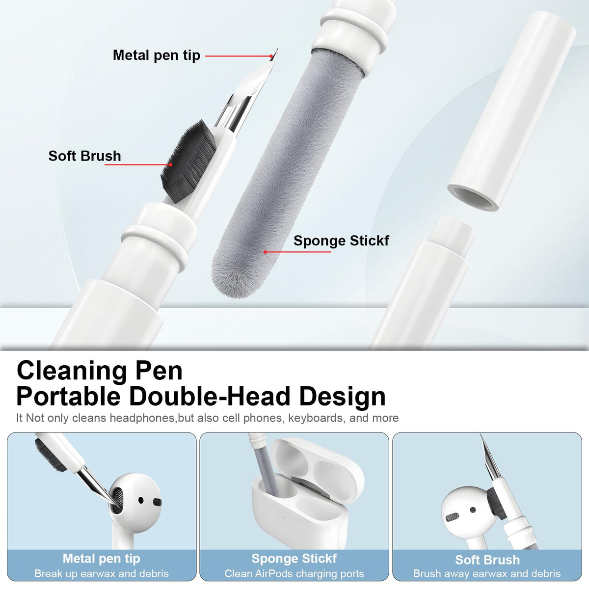 ANKASI dual-head cleaning pen close-up for precise cleaning and maintenance