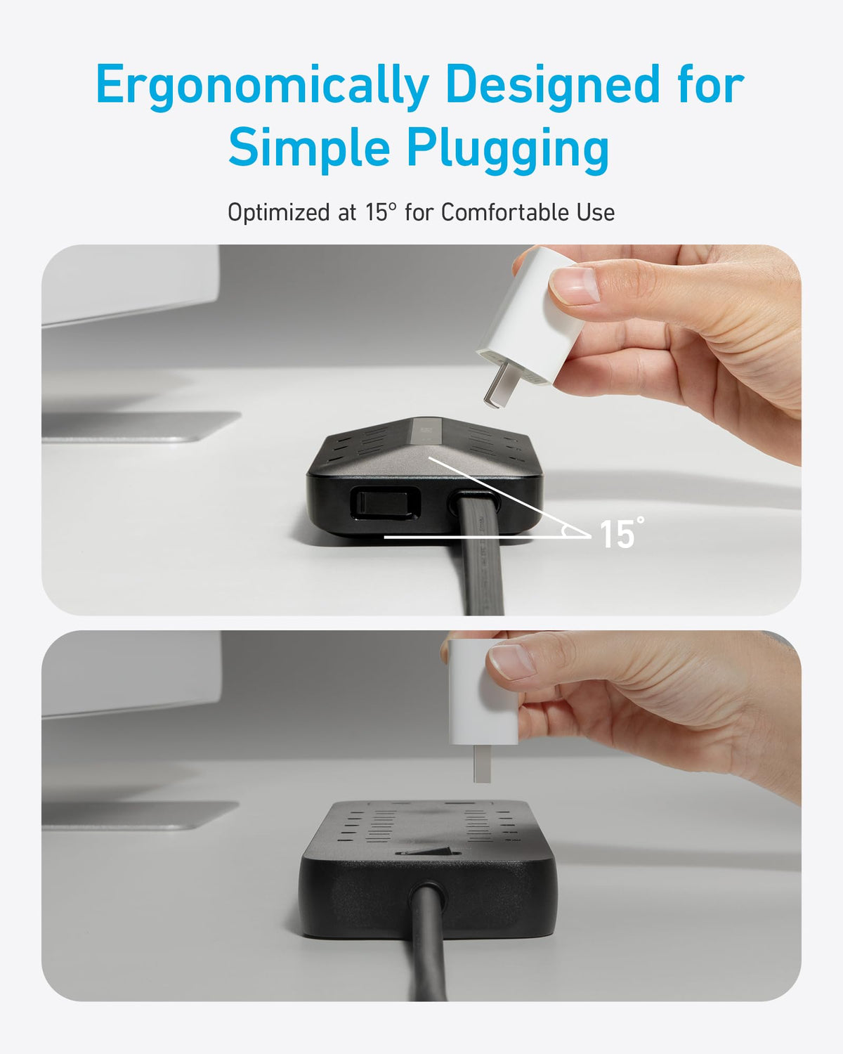 Anker 10ft cord length with scale demonstrating flexible placement benefit