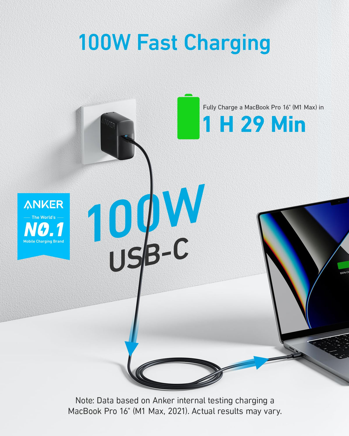 Anker 317 folded plug side view highlighting space-saving portability benefit
