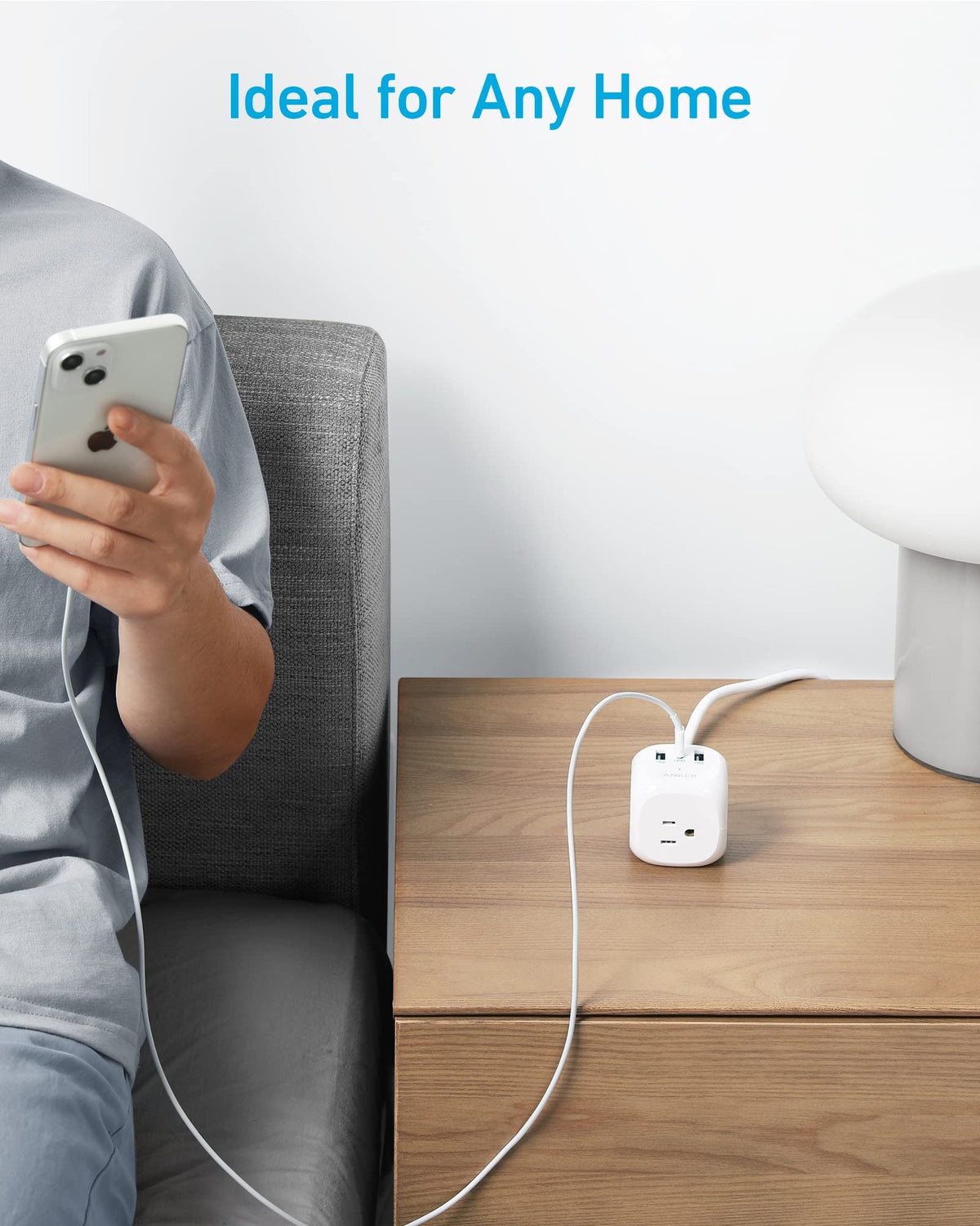 Anker 321 10ft extension cord enables flexible desk setup