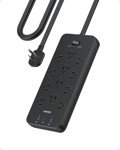 Anker 351 front view showing 12 outlets and compact design for efficient power use