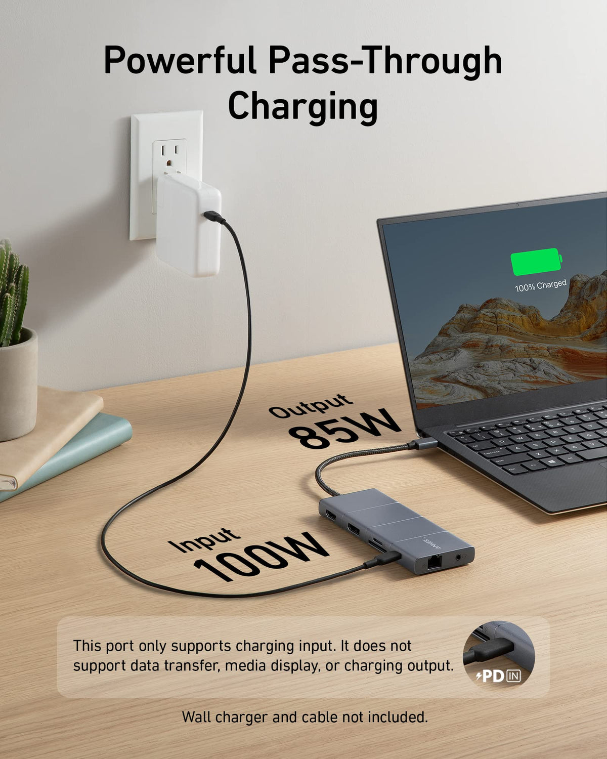 Anker 565 USB-C Hub shows dual 4K HDMI/DP outputs for multitasking setups.