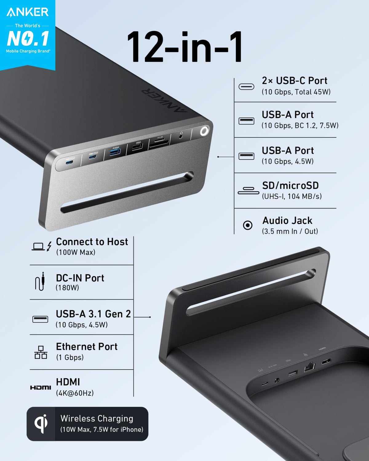 Anker 675 monitor stand elevates your display while keeping the desk uncluttered