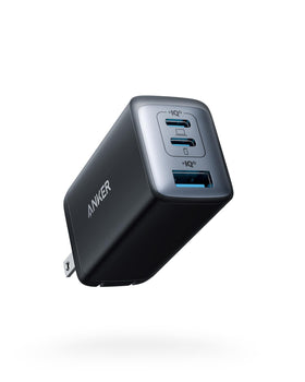 Anker 735 front view showing compact charger and ports for efficient charging