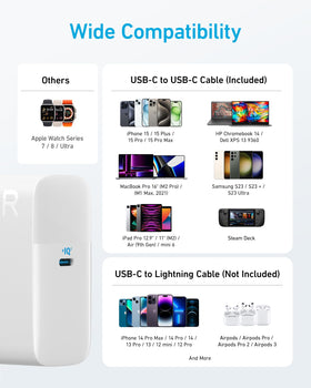 Anker box and warranty card showing included guide and 18-month support
